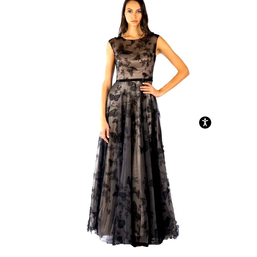 SALE!!! Rene Ruiz Collection, Illusion A-line evening gown.